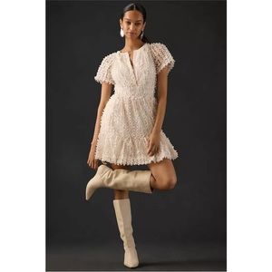 NWT Anthropologie Somerset Floral Appliqué Dress Medium